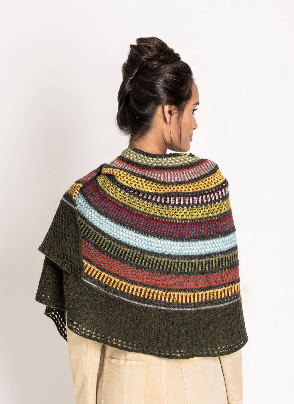 14 Colour Woolstok Light Shawl - Kit with yarn and pattern